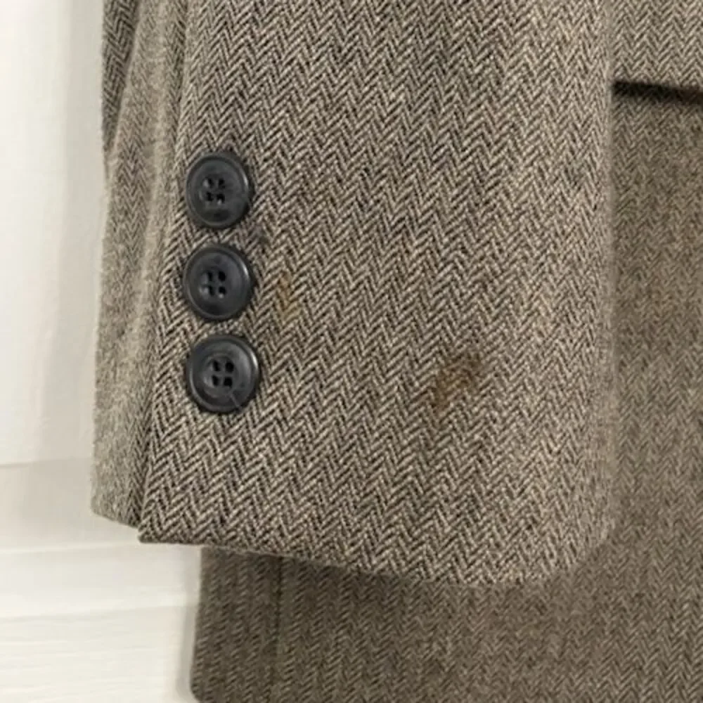 Vintage Fenzia Men's 46 Medium Blazer Brown 100% Wool  Sport Coat Made in Israel